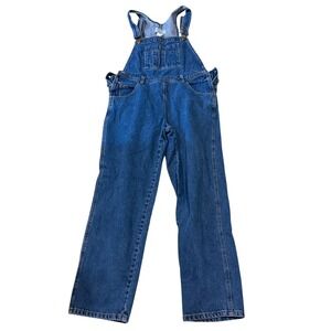 Real Comfort VTG Brand 100% Cotton Blue‎ Denim Bib Overalls Size Small